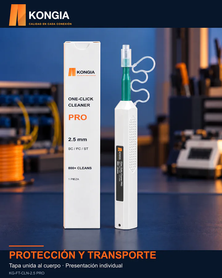 Escenarios de uso - Limpiador One-Click PRO de Fibra Óptica · 2.5 mm · SC / FC / ST · 800+ Limpiezas