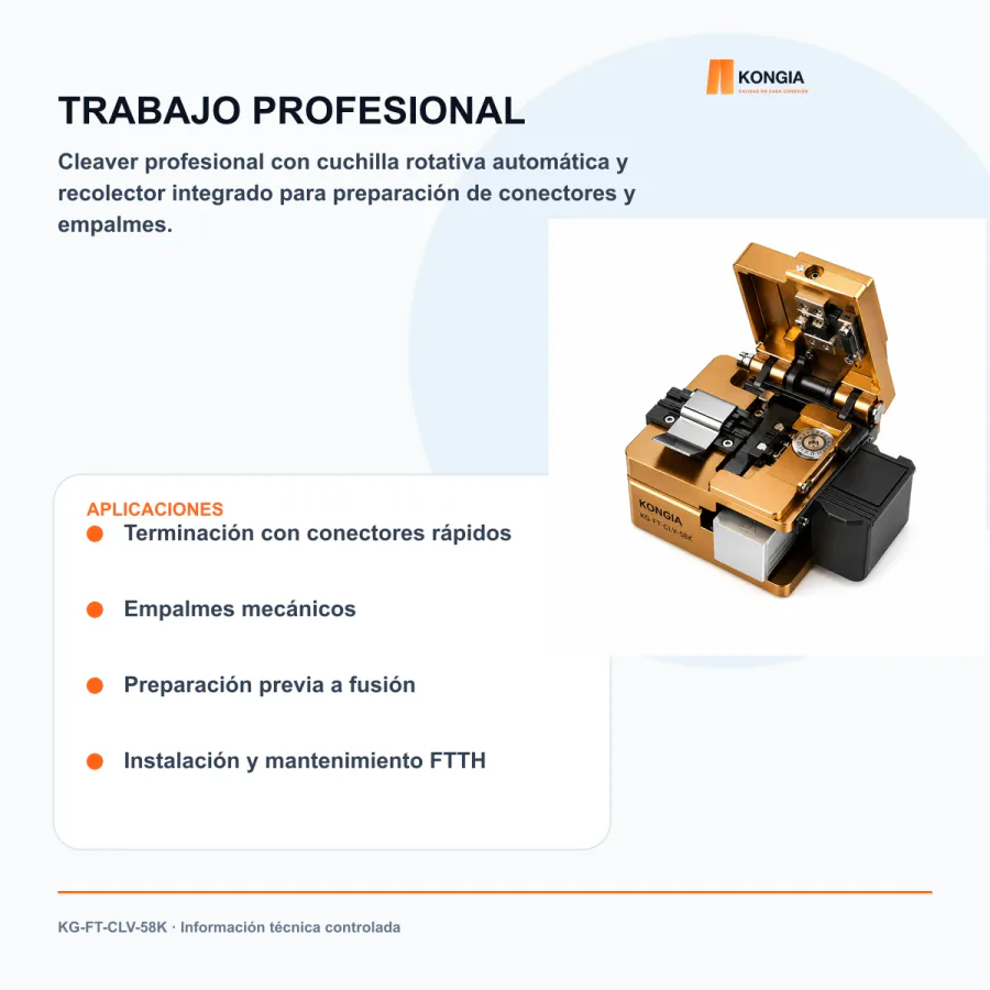 Escenarios de uso - Cortadora de Precisión para Fibra Óptica de 58,000 Cortes