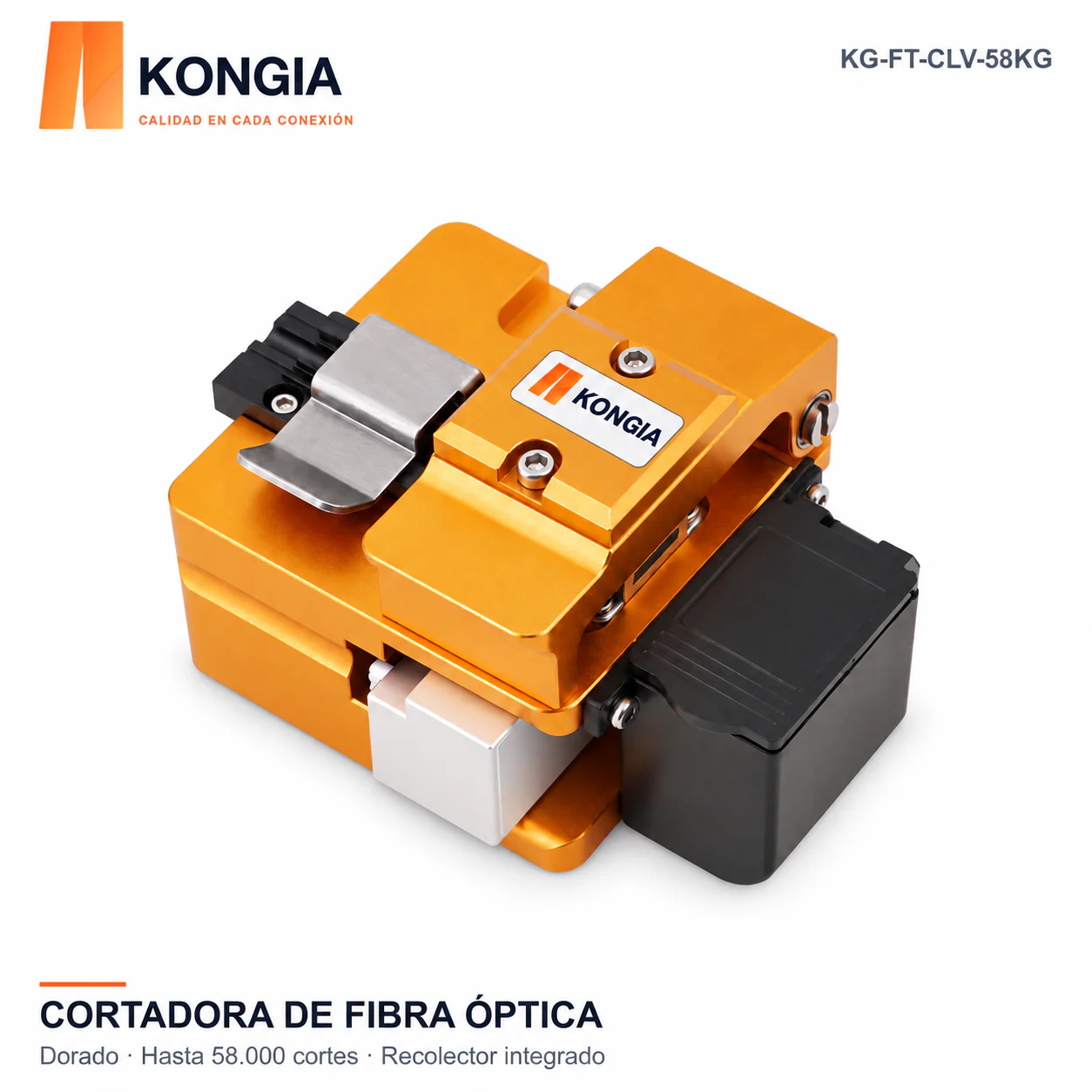 Cortadora de Precisión para Fibra Óptica Dorada · Hasta 58.000 Cortes