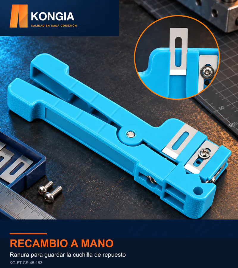 Escenarios de uso - Pelador de Cable Coaxial y Tubo Óptico 3,2–5,6 mm · 45-163