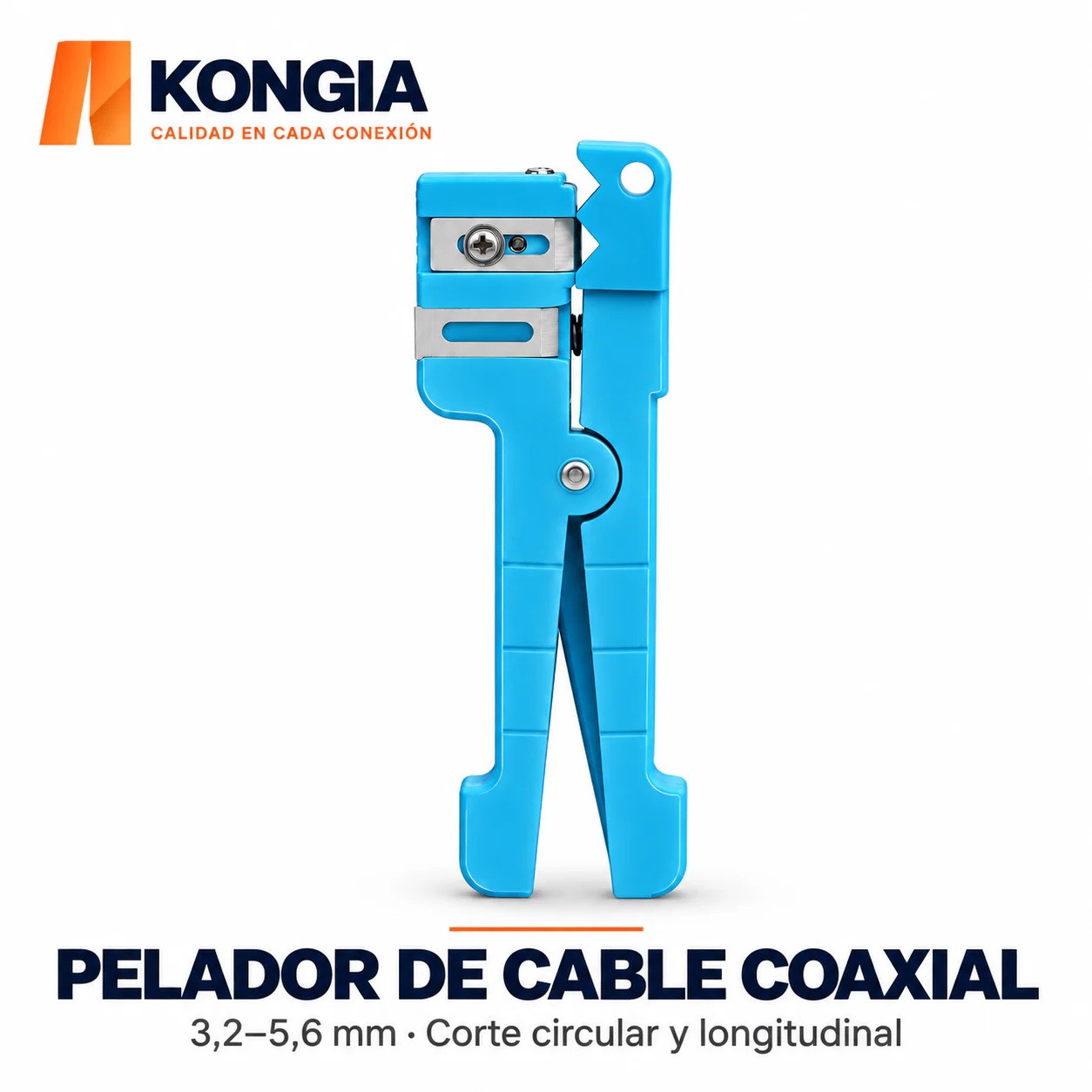 Pelador de Cable Coaxial y Tubo Óptico 3,2–5,6 mm · 45-163