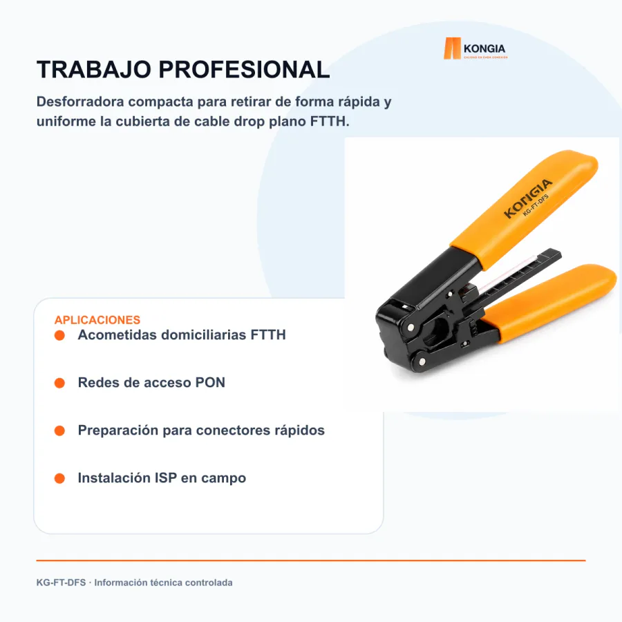 Escenarios de uso - Desforradora para Cable Drop Plano FTTH
