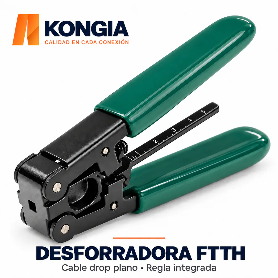 Desforradora para Cable Drop Plano FTTH con Regla Integrada