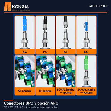 KONGIA · KG-FT-FI-400T · Conectores UPC y opción APC