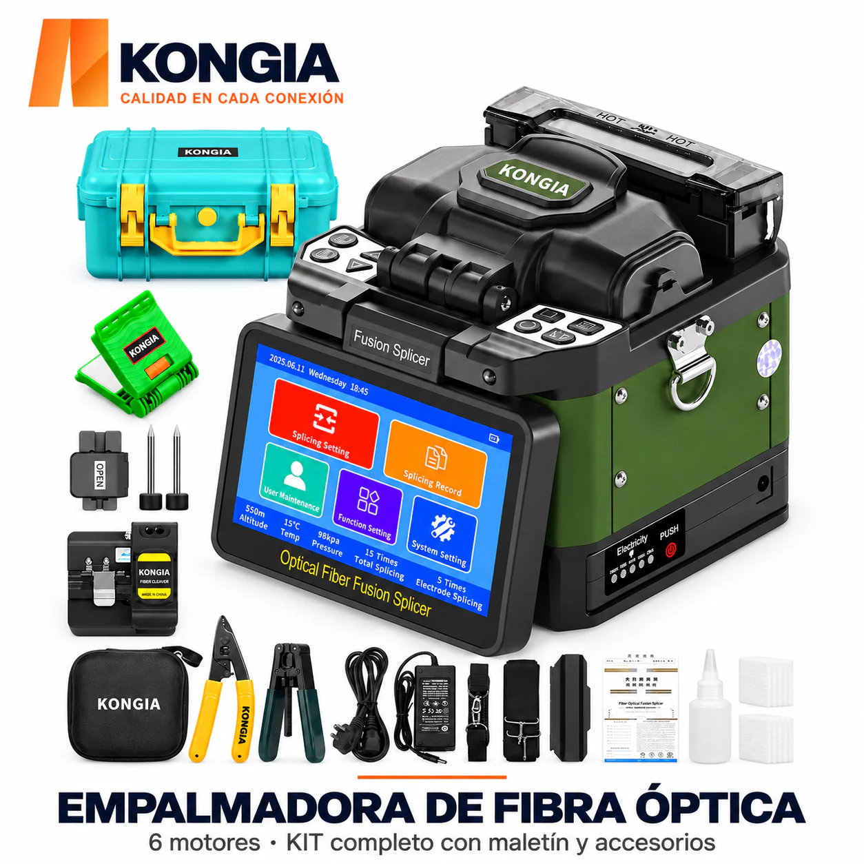 KIT de Empalmadora PRO A800 de Nueva Generación, 6 Motores y Alineación de Núcleo