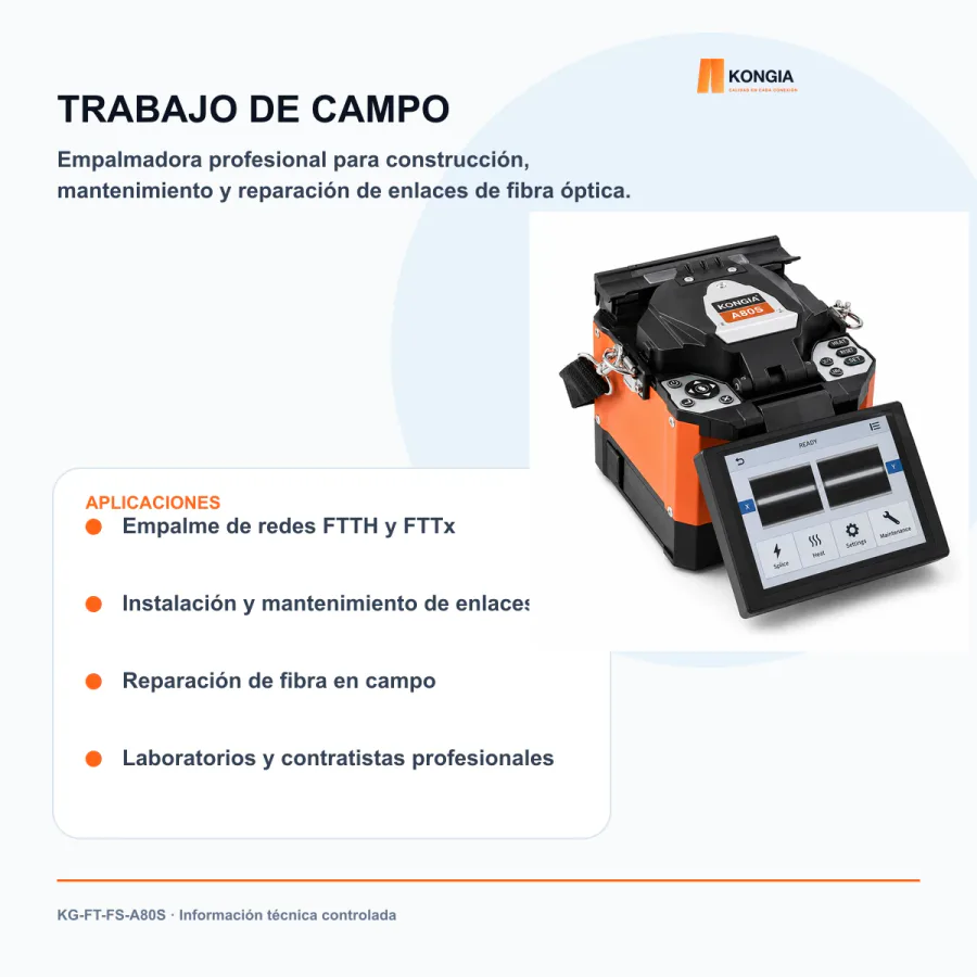 Escenarios de uso - Empalmadora de Fibra Óptica por Alineación de Núcleo A80S
