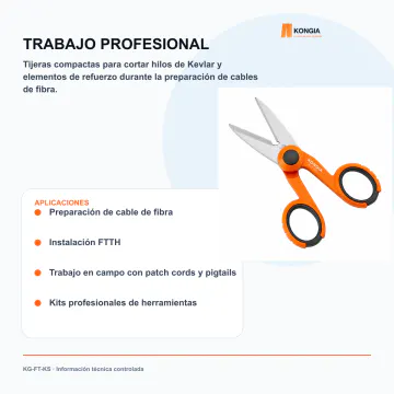 Aplicaciones profesionales - Tijeras para Kevlar de Fibra Óptica - KG-FT-KS