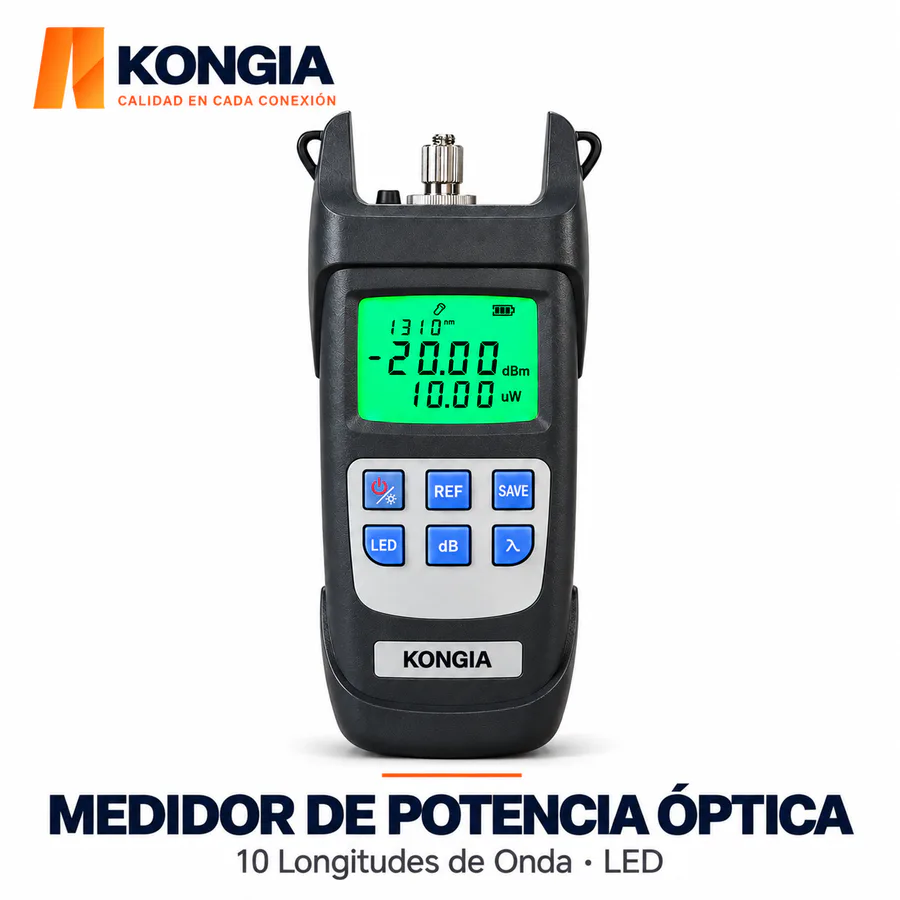 Medidor de Potencia Óptica Y710A · 10 Longitudes de Onda · LED