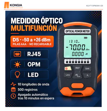 KONGIA KG-FT-OPM3IN1-D5 · Tres funciones · Alimentación con pilas