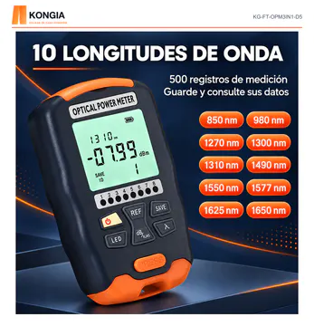 KONGIA KG-FT-OPM3IN1-D5 · 10 longitudes de onda y 500 registros