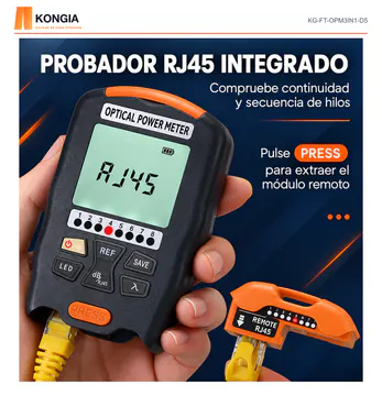 KONGIA KG-FT-OPM3IN1-D5 · Probador RJ45 con remoto extraíble