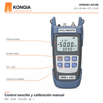 KONGIA · OPM3IN1-G510B · Control sencillo y calibración manual