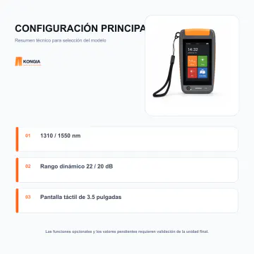 Configuración técnica principal - OTDR Compacto Multifunción 1310/1550 nm C80 - KG-FT-OTDR-C80