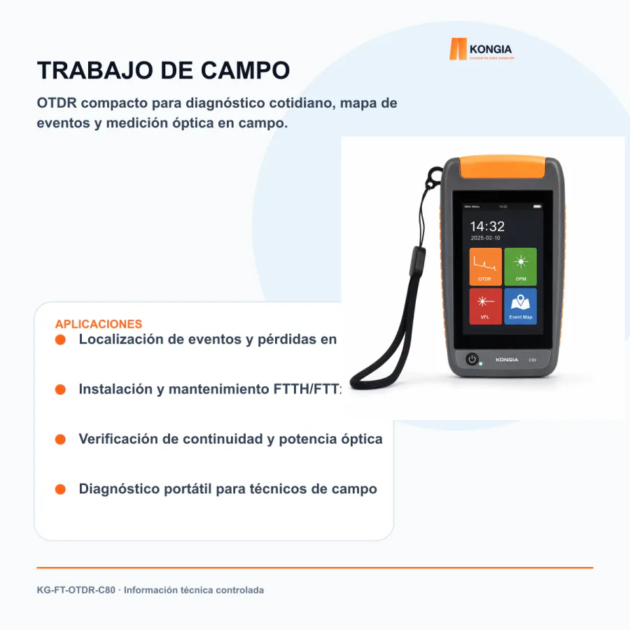 Escenarios de uso - OTDR Compacto Multifunción 1310/1550 nm C80