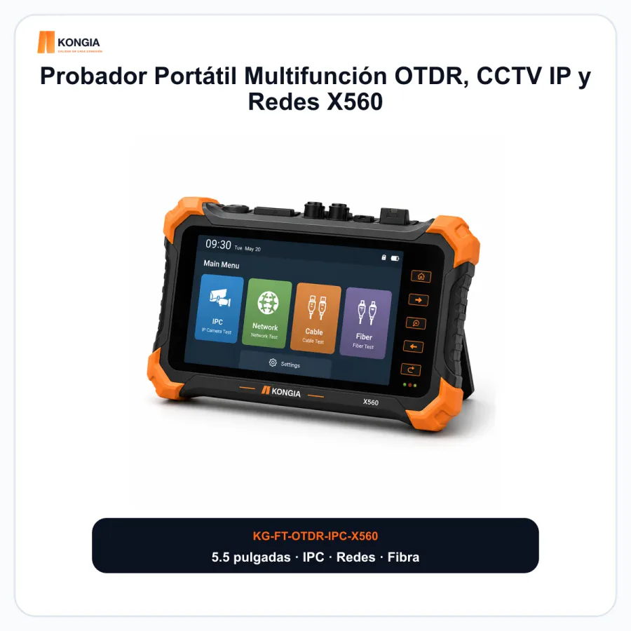 Probador Portátil Multifunción OTDR, CCTV IP y Redes X560