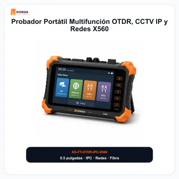 Vista principal del equipo - Probador Portátil Multifunción OTDR, CCTV IP y Redes X560 - KG-FT-OTDR-IPC-X560