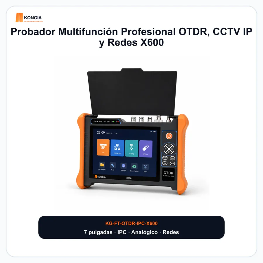 Probador Multifunción Profesional OTDR, CCTV IP y Redes X600