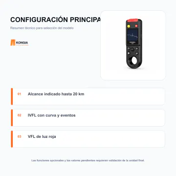 Configuración técnica principal - Localizador Inteligente de Fallas de Fibra IVFL/VFL 20 km M20 - KG-FT-OTDR-M20