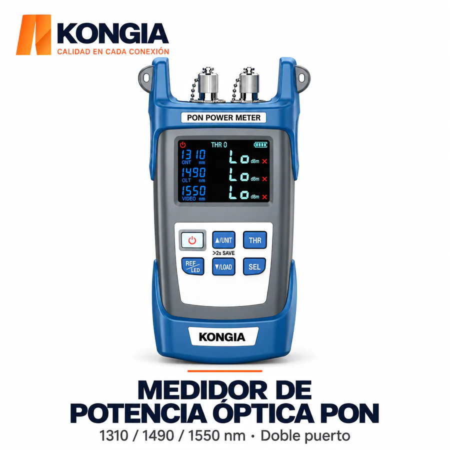 Medidor de Potencia Óptica PON · Estándar con Pilas AA · 1310/1490/1550 nm