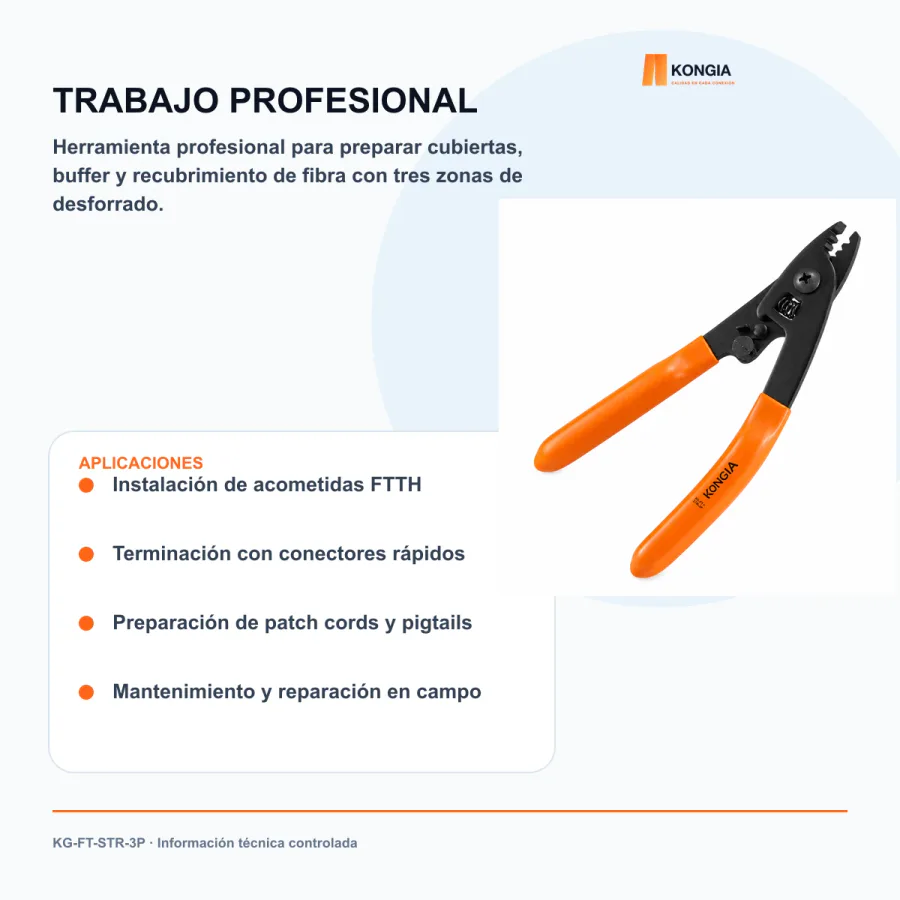 Escenarios de uso - Desforradora de Fibra Óptica de 3 Posiciones