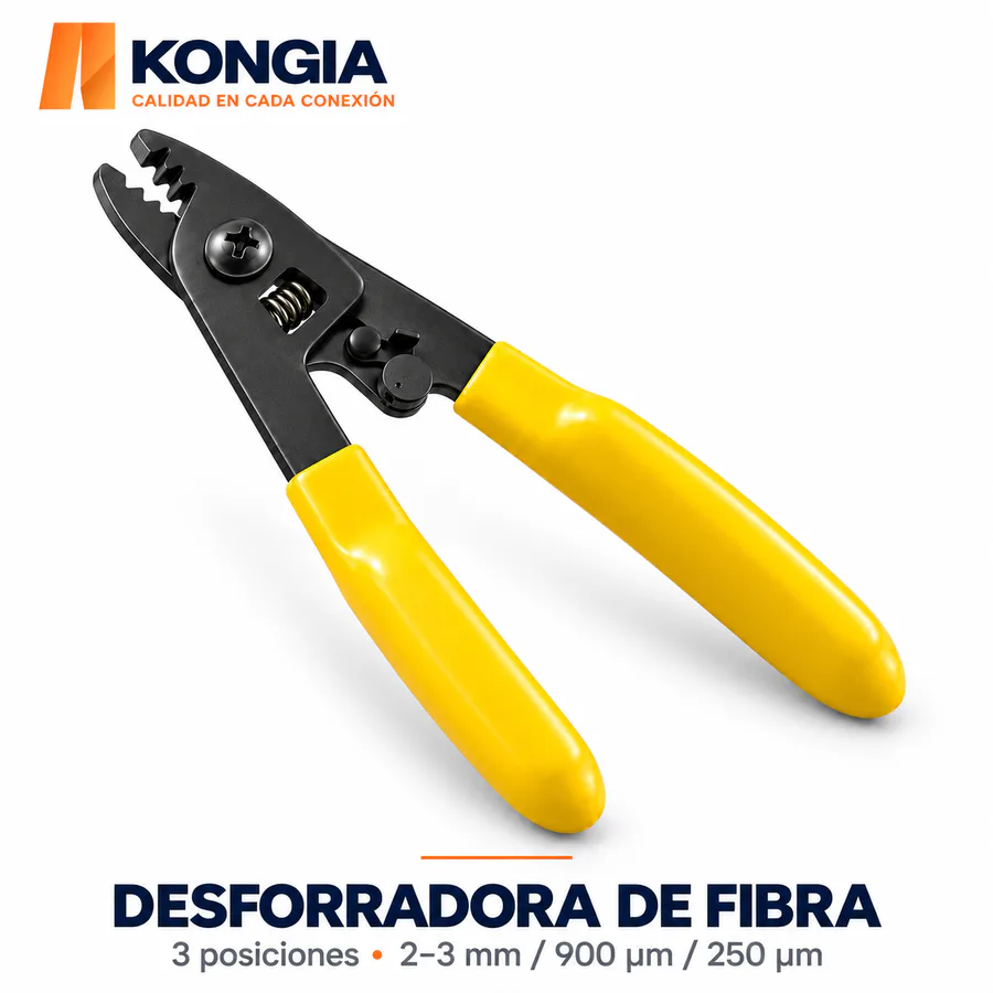 Desforradora de Fibra Óptica de 3 Posiciones, 2–3 mm / 900 µm / 250 µm