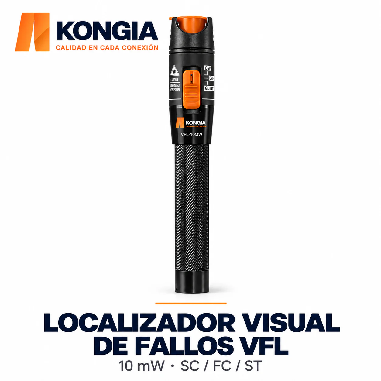 Localizador Visual de Fallos VFL · 10 mW · SC/FC/ST · Alcance de Referencia 10 km