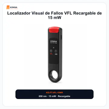 Vista principal del producto - Localizador Visual de Fallos VFL Recargable de 15 mW - KG-FT-VFL-15WR