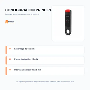 Configuración técnica principal - Localizador Visual de Fallos VFL Recargable de 15 mW - KG-FT-VFL-15WR