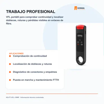 Aplicaciones profesionales - Localizador Visual de Fallos VFL Recargable de 15 mW - KG-FT-VFL-15WR