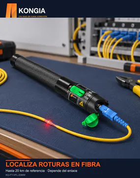 KONGIA VFL-20MW · LOCALIZA ROTURAS EN FIBRA