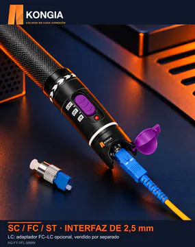 KONGIA VFL-30MW · SC / FC / ST · INTERFAZ DE 2,5 mm