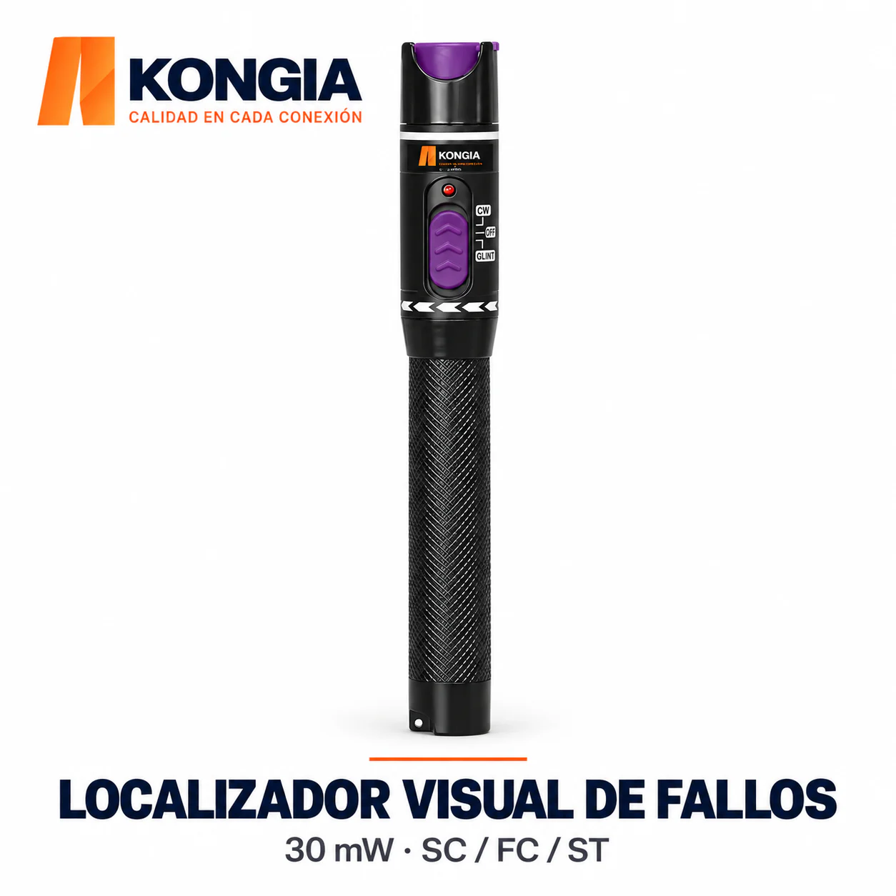 Localizador Visual de Fallos VFL · 30 mW · SC/FC/ST · Alcance de Referencia 30 km