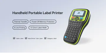 Diseño portátil con teclado integrado — Impresora Portátil Profesional de Etiquetas de 12 mm — KG-LP-E12 PRO