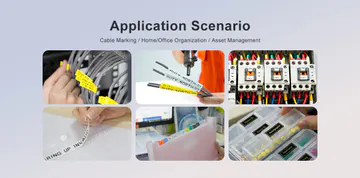 Aplicaciones de identificación en cables y equipos — Impresora Portátil Profesional de Etiquetas de 12 mm — KG-LP-E12 PRO