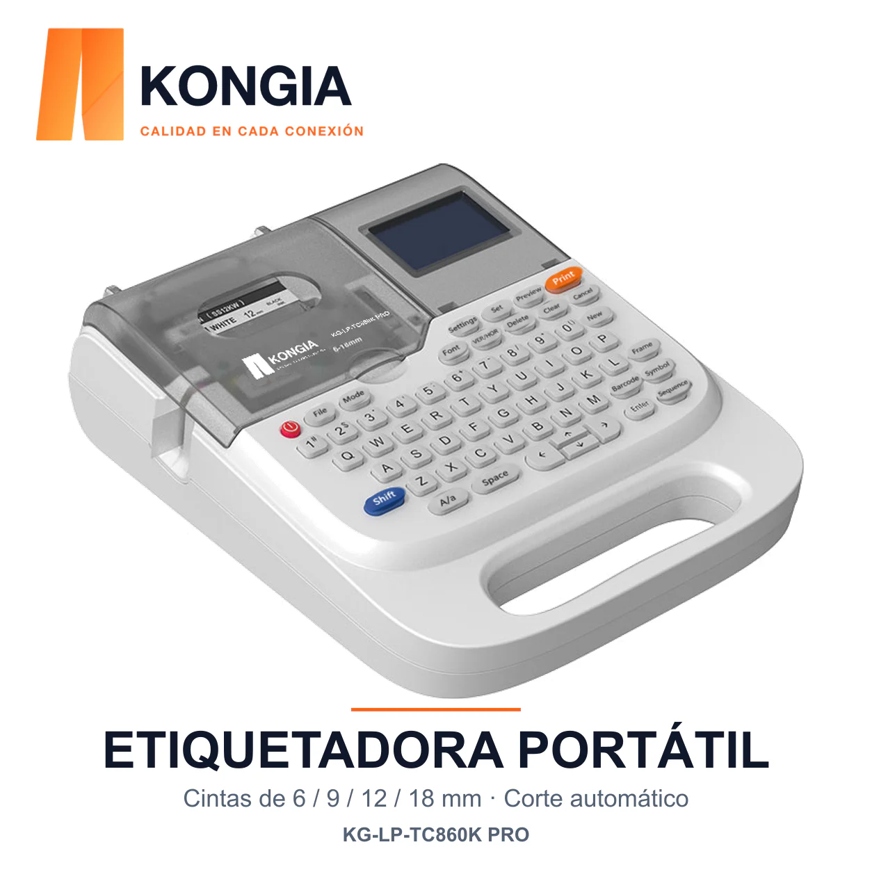 Impresora Portátil de Etiquetas QWERTY para Cintas de 6 a 18 mm