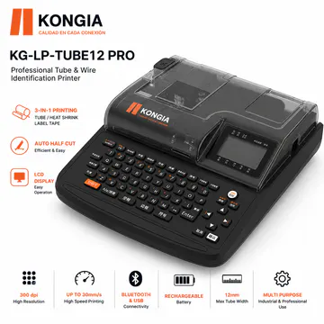 Funciones principales de impresión para tubos y cables — Impresora Profesional para Identificación de Tubos y Cables — KG-LP-TUBE12 PRO