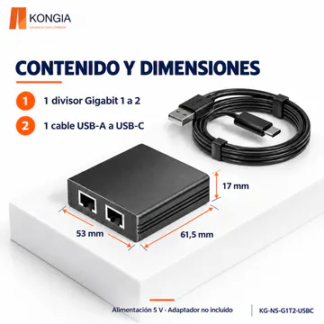KG-NS-G1T2-USBC — Contenido y dimensiones