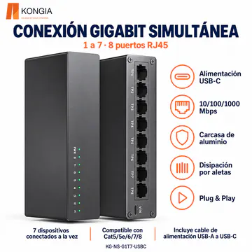 KG-NS-G1T7-USBC – Interfaces y funciones