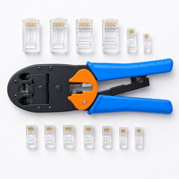 Pinza ponchadora para conectores RJ45 Pass-Through KG-NT-CT-PASS100 — compatibilidad para cableado estructurado