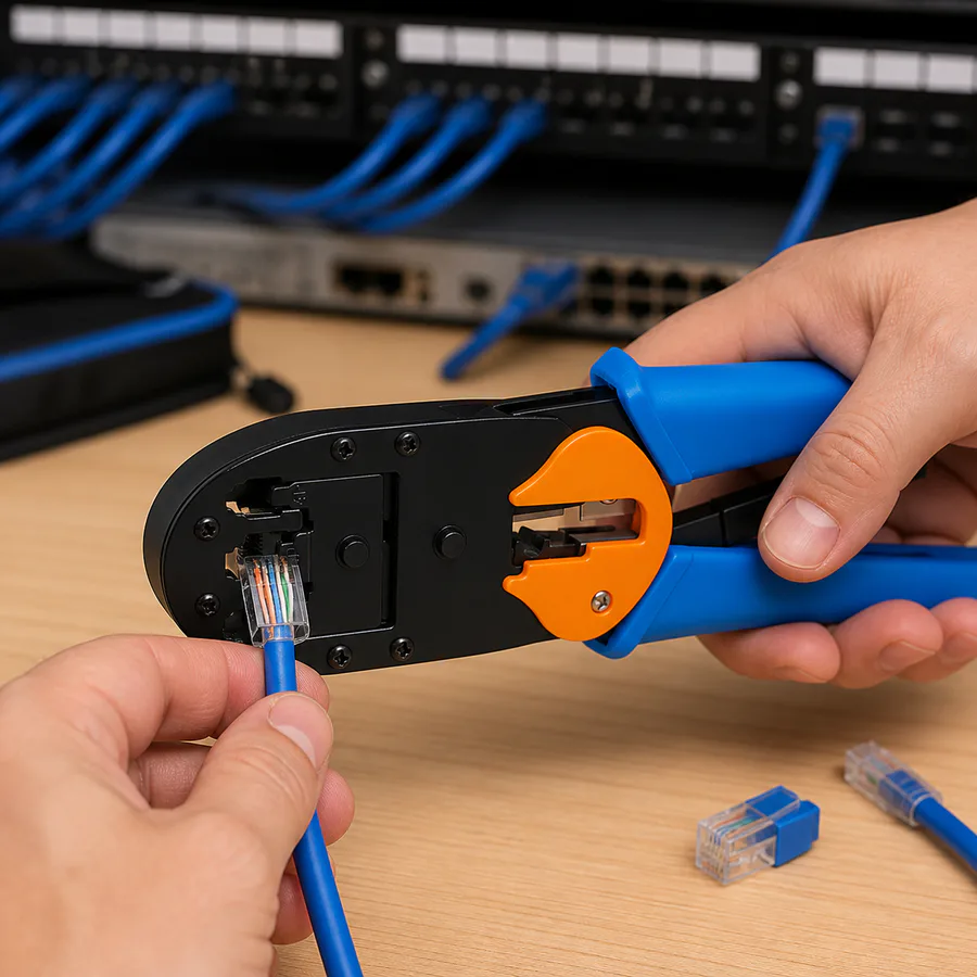 Escenarios de uso - Pinza ponchadora para conectores RJ45 Pass-Through