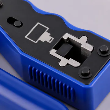 Pinza ponchadora para conectores RJ45 Pass-Through KG-NT-CT-PT100 — detalle del mecanismo y construcción