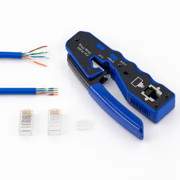 Pinza ponchadora para conectores RJ45 Pass-Through KG-NT-CT-PT100 — compatibilidad para cableado estructurado