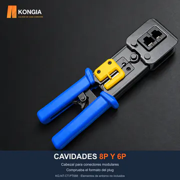 CAVIDADES 8P Y 6P — Cabezal para conectores modulares. Comprueba el formato del plug
