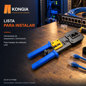 LISTA PARA INSTALAR — Herramienta de preparación y terminación. Para trabajos de cableado LAN
