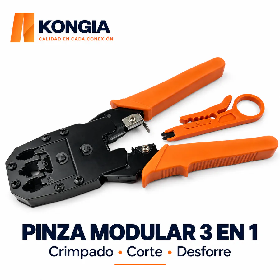 Pinza ponchadora modular 3 en 1