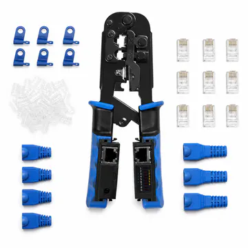Pinza ponchadora con probador de cable integrado KG-NT-CT-TEST1000 PRO — funciones y componentes compatibles