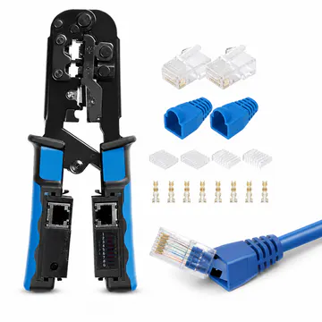 Pinza ponchadora con probador de cable integrado KG-NT-CT-TEST1000 PRO — compatibilidad para cableado estructurado