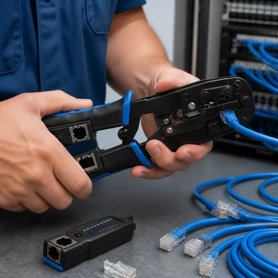 Escenarios de uso - Pinza ponchadora con probador de cable integrado