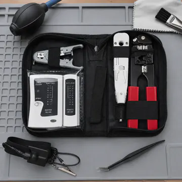 Kit básico de herramientas para redes KG-NT-KIT-ECO100 — mantenimiento preventivo y almacenamiento