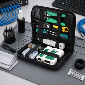 Kit profesional de herramientas para redes KG-NT-KIT-PRO100 — mantenimiento preventivo y almacenamiento